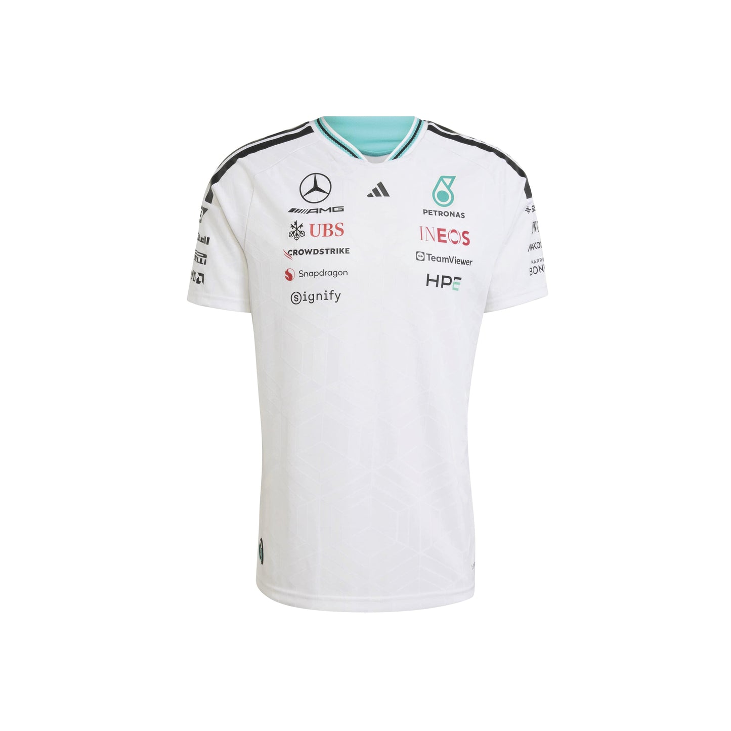 adidas Mercedes AMG Petronas Formula One Team Driver Jersey SS26 White official F1 race jersey breathable performance fabric