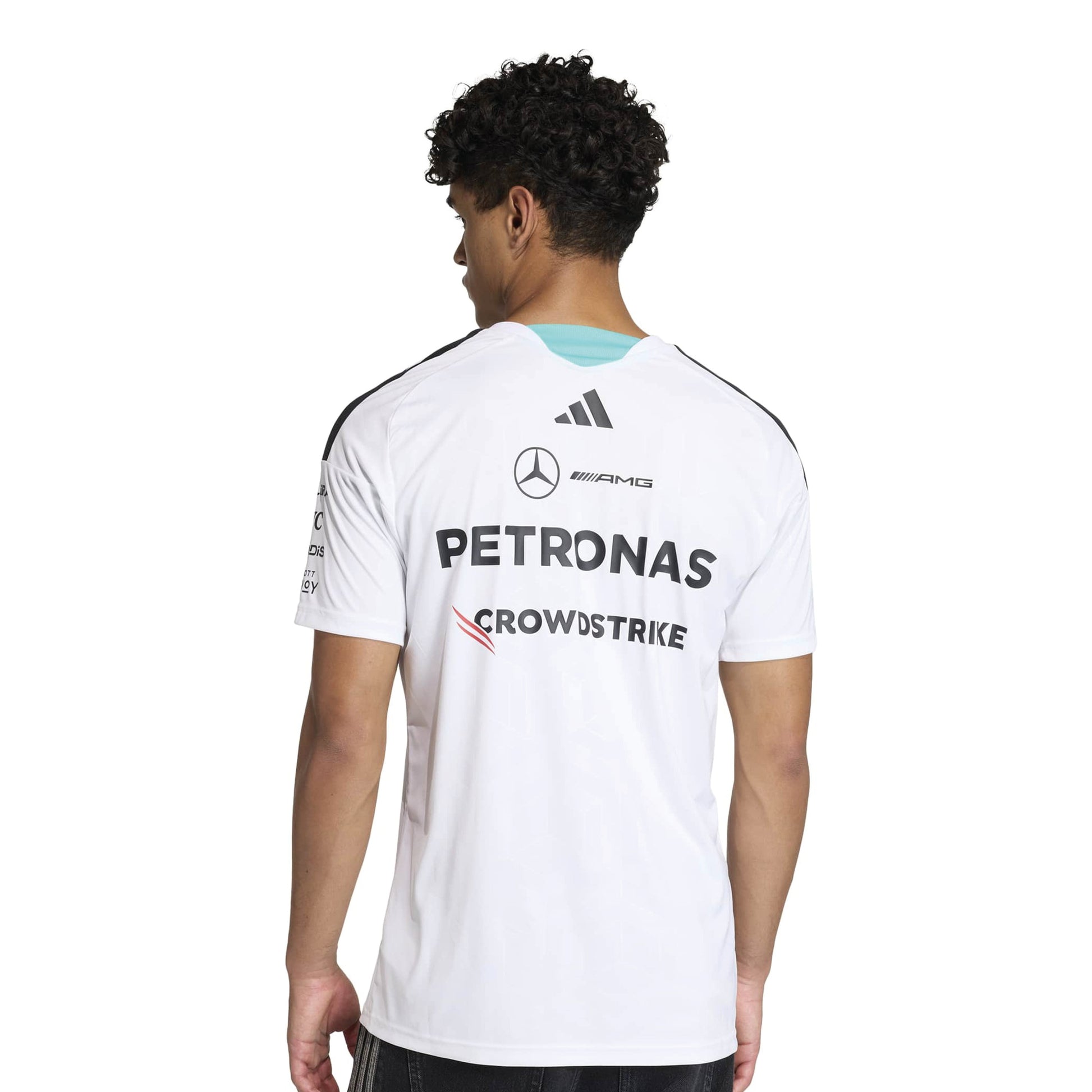 adidas Mercedes AMG Petronas Formula One Team Driver Jersey SS26 White official F1 race jersey breathable performance fabric