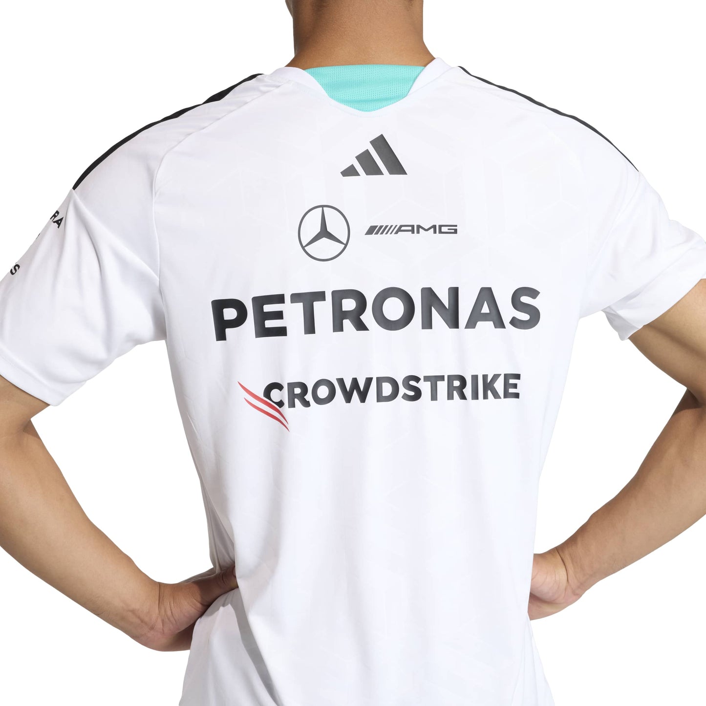 adidas Mercedes AMG Petronas Formula One Team Driver Jersey SS26 White official F1 race jersey breathable performance fabric