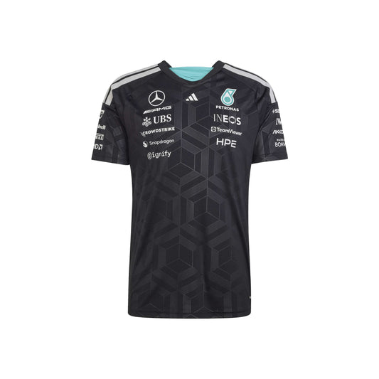 adidas Mercedes-AMG Petronas Formula One Team Driver Jersey SS26 Black with team and sponsor logos