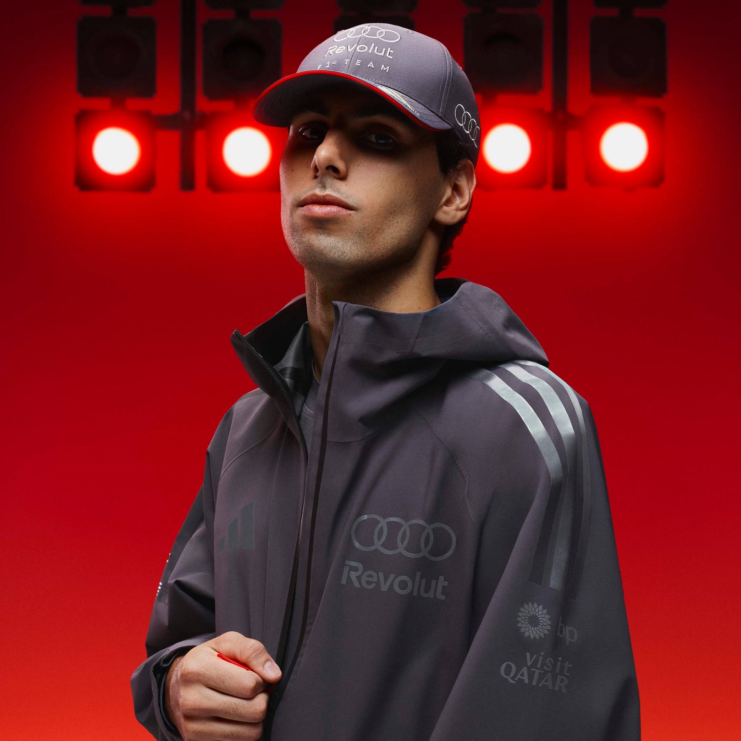 adidas Audi Revolut Formula One Team Baseball Cap Grey Strata motorsport cap adjustable structured design