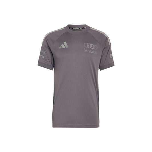 adidas Audi Revolut Formula One Team Driver Jersey Replica Grey Strata motorsport performance shirt with moisture-wicking fabric