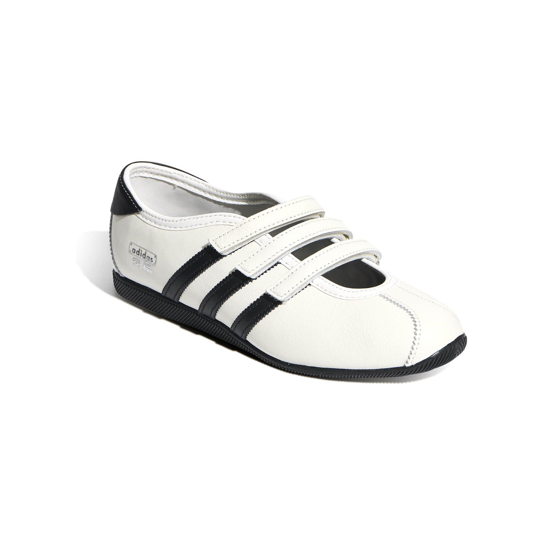 adidas Originals Anfu Mary Jane Cloud White Core Black Silver Metallic KH6225 front angle shoe