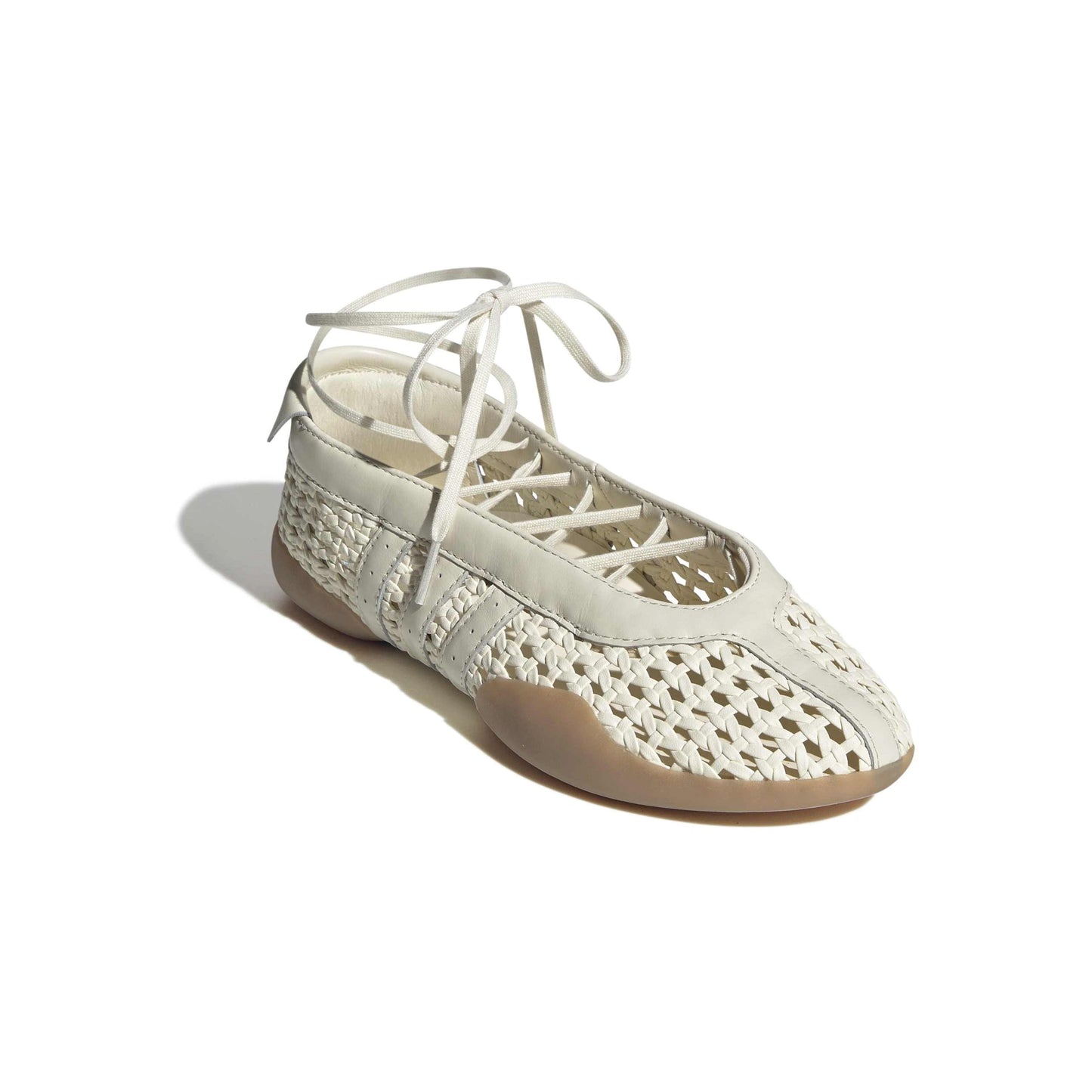 adidas Originals Taekwondo Mei Cream White women's woven ballet sneaker with leather accents and minimalist design