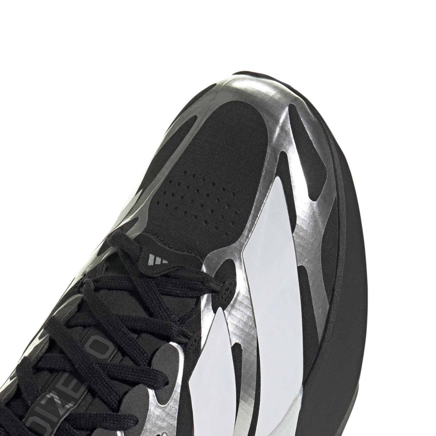 adidas Adizero Evo SL Exo Black White Silver running shoe with LIGHTSTRIKE PRO midsole and breathable mesh upper