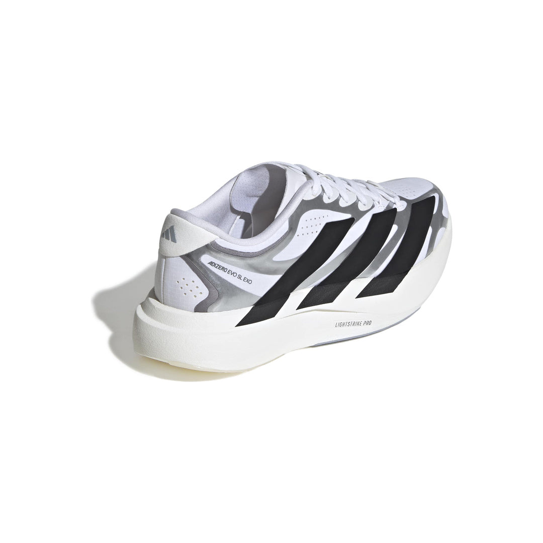 adidas Adizero EVO SL EXO 'White Core Black Iron Metallic' (WMNS) - Back Lateral Top View