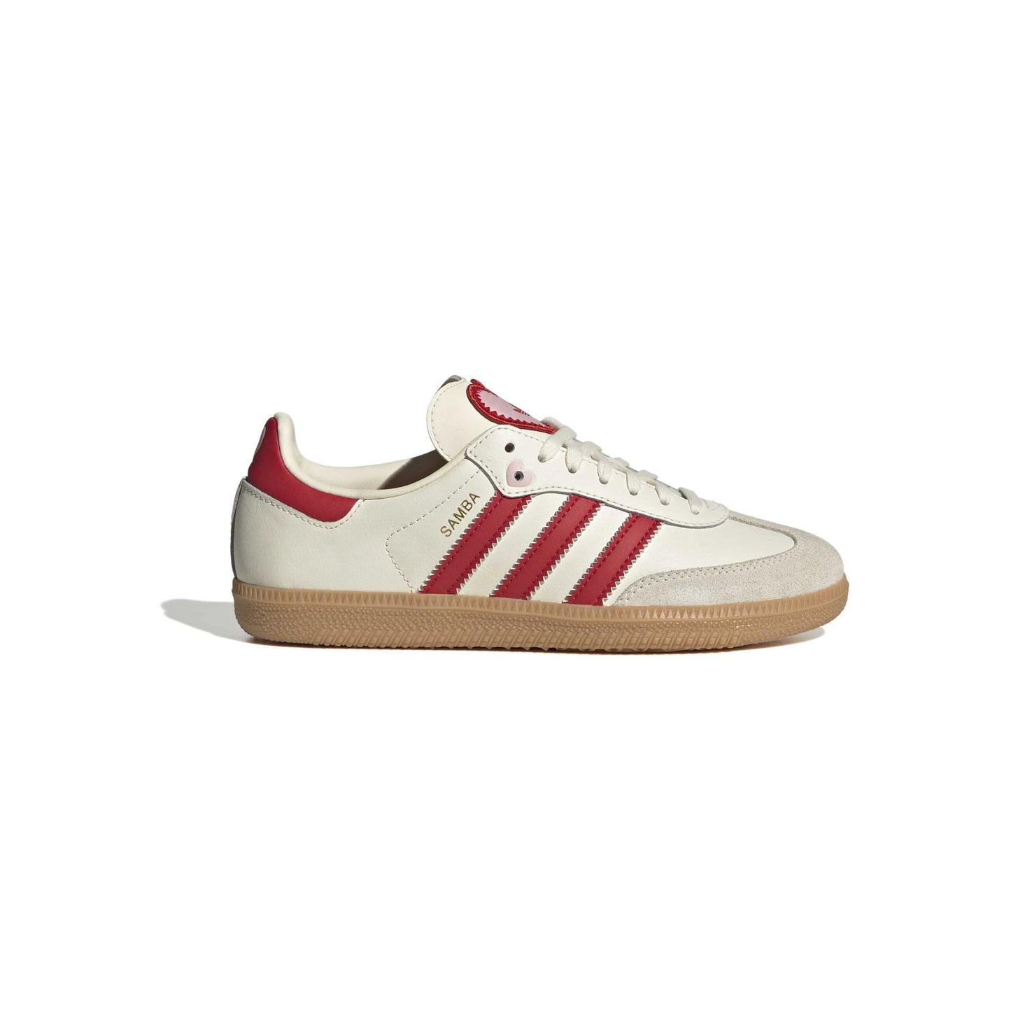 adidas Originals Samba OG Cream White Scarlet Gum GS kids sneaker leather upper suede toe gum sole