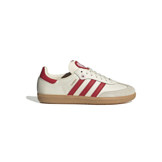 adidas Originals Samba OG Cream White Scarlet Gum GS kids sneaker leather upper suede toe gum sole