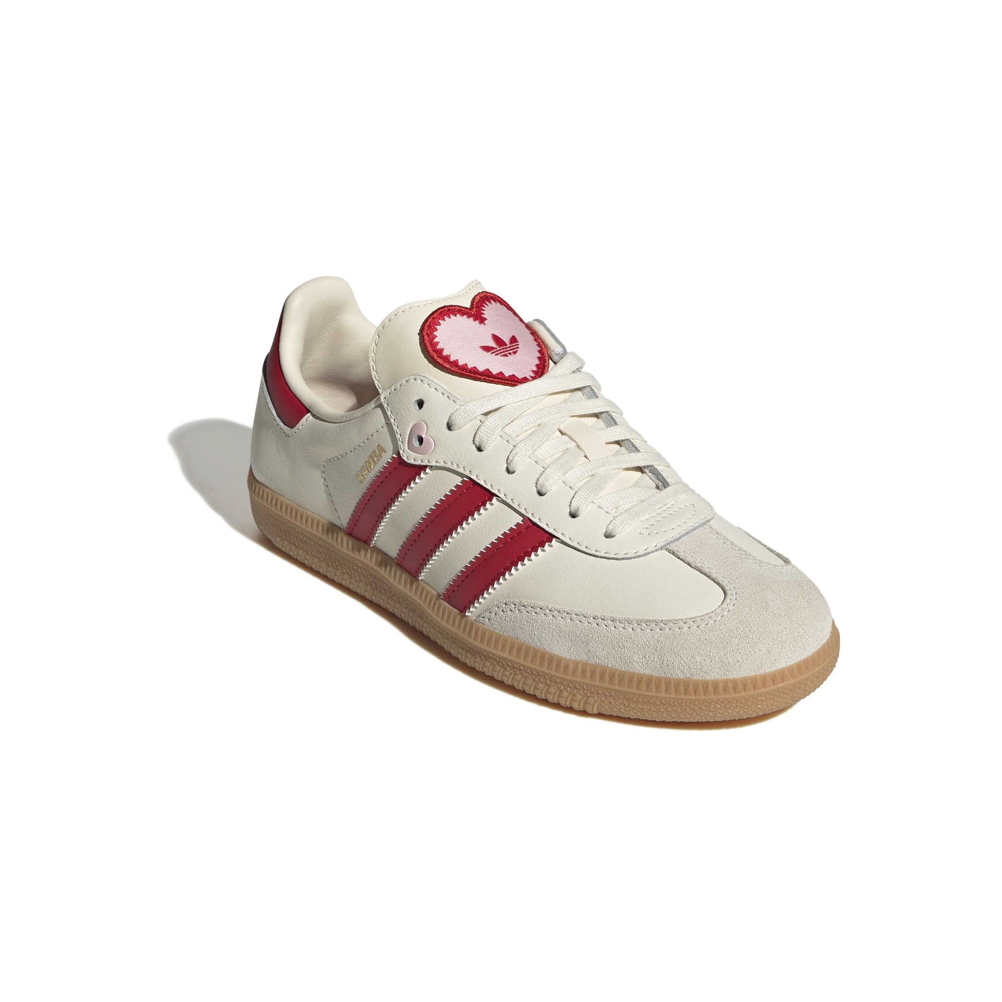 adidas Originals Samba OG Cream White Scarlet Gum GS kids sneaker leather upper suede toe gum sole