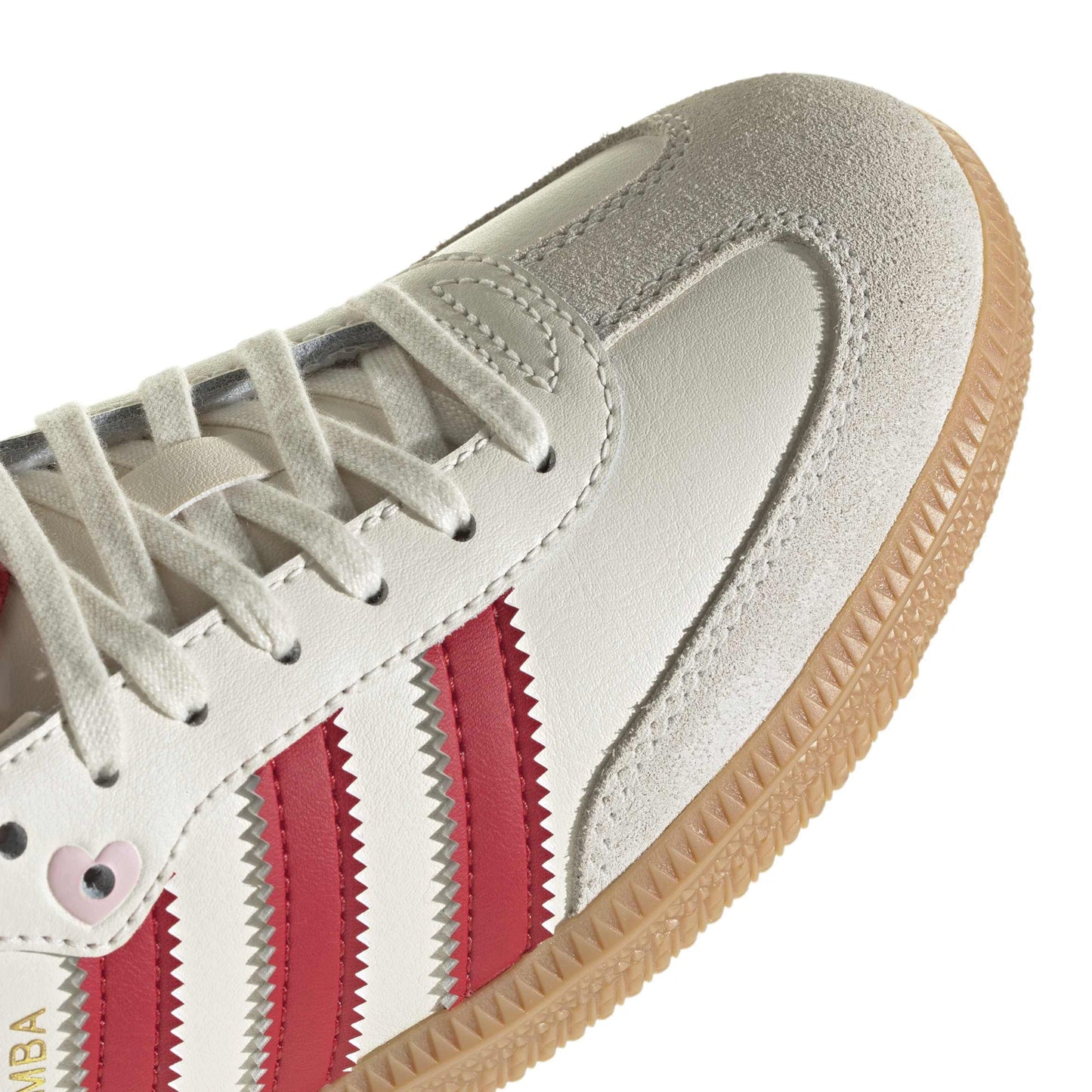 adidas Originals Samba OG Cream White Scarlet Gum GS kids sneaker leather upper suede toe gum sole