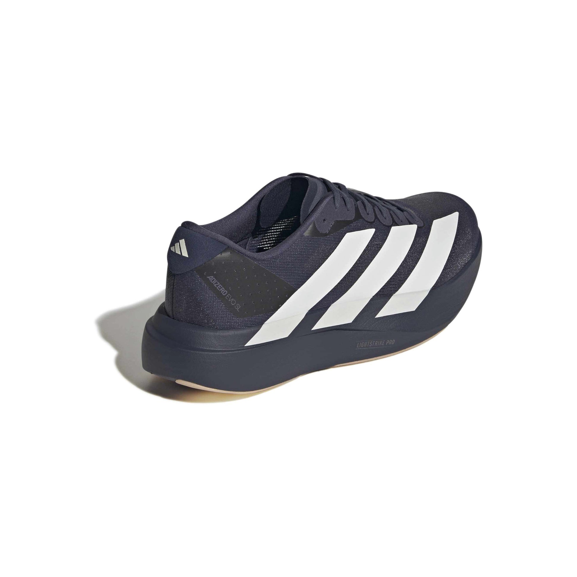 adidas Adizero Evo SL Shadow Navy lightweight running shoe with engineered mesh upper and responsive cushioning
