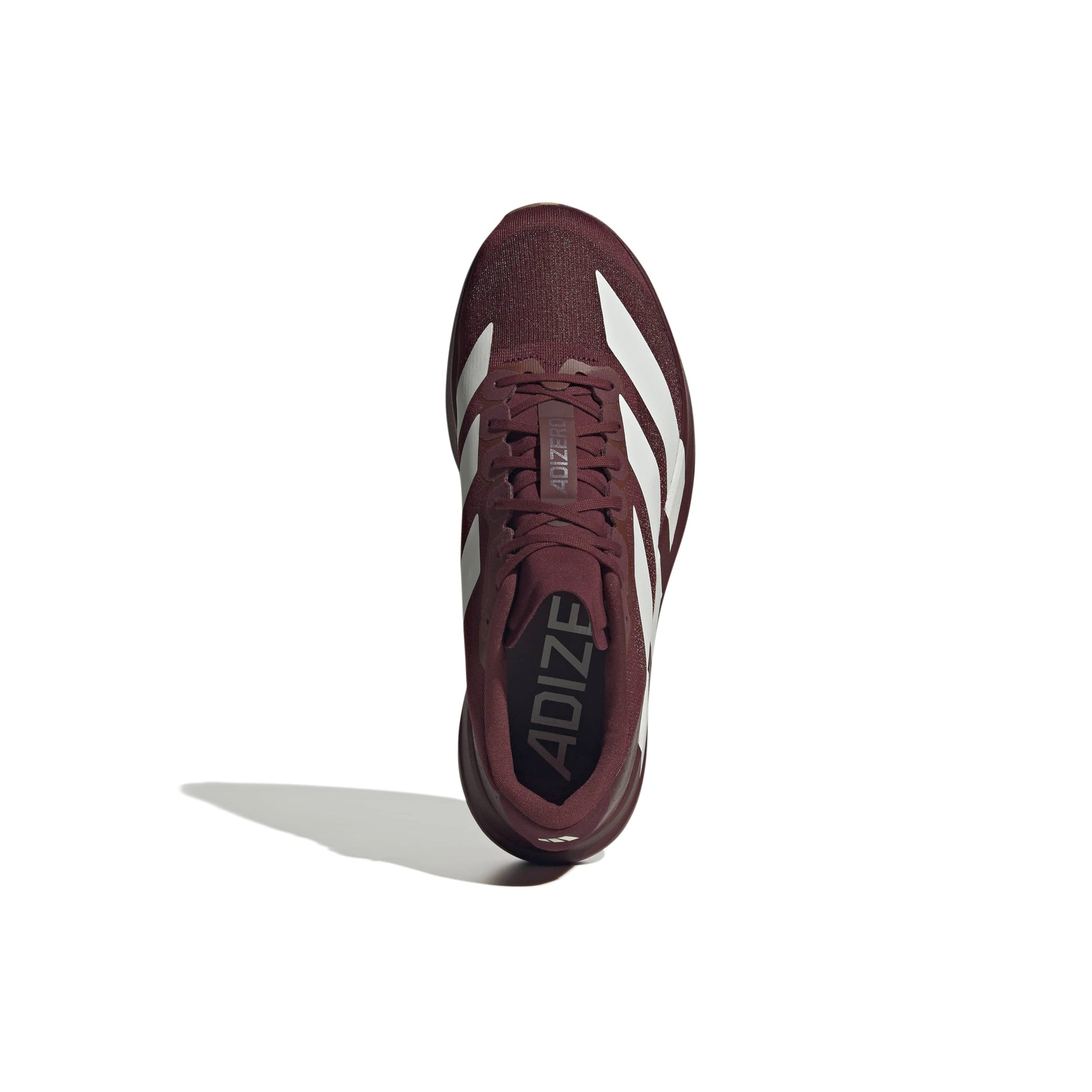 adidas Adizero Evo SL Shadow Red Off White lightweight running shoe with mesh upper and responsive cushioning