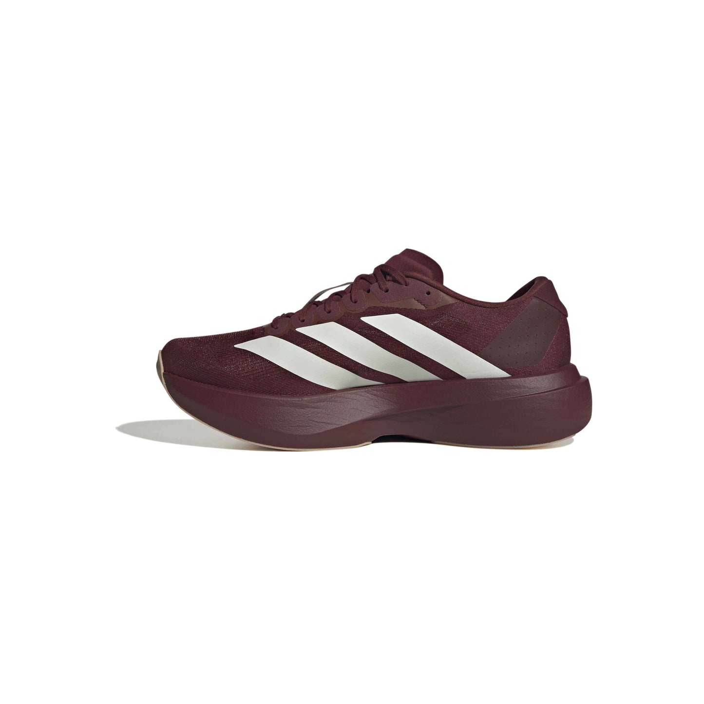 adidas Adizero Evo SL Shadow Red Off White lightweight running shoe with mesh upper and responsive cushioning