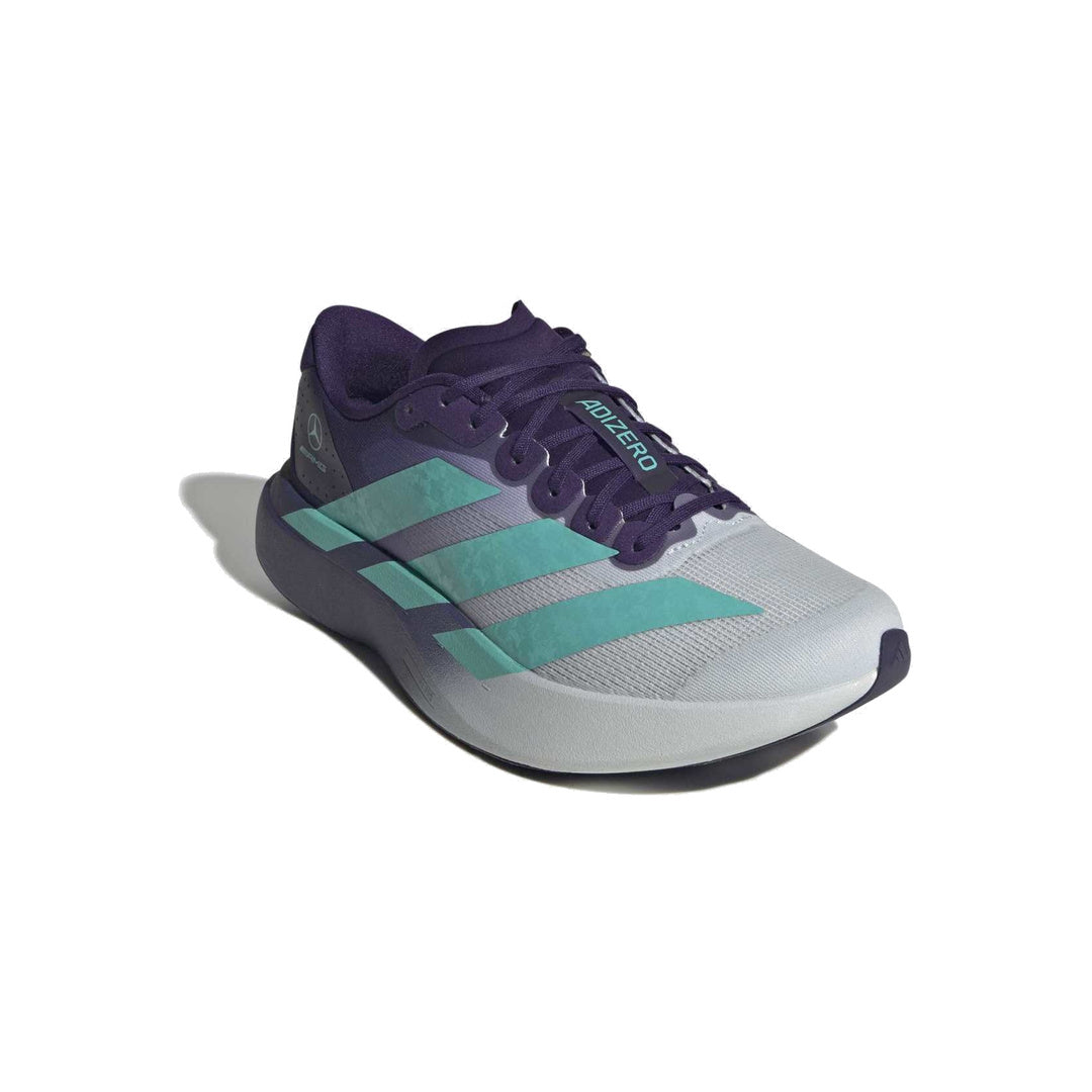 adidas Adizero Evo SL M Mercedes-AMG Petronas Vanda Bloom 'Blue Tint Semi Ruby Dark Purple' – front angle view