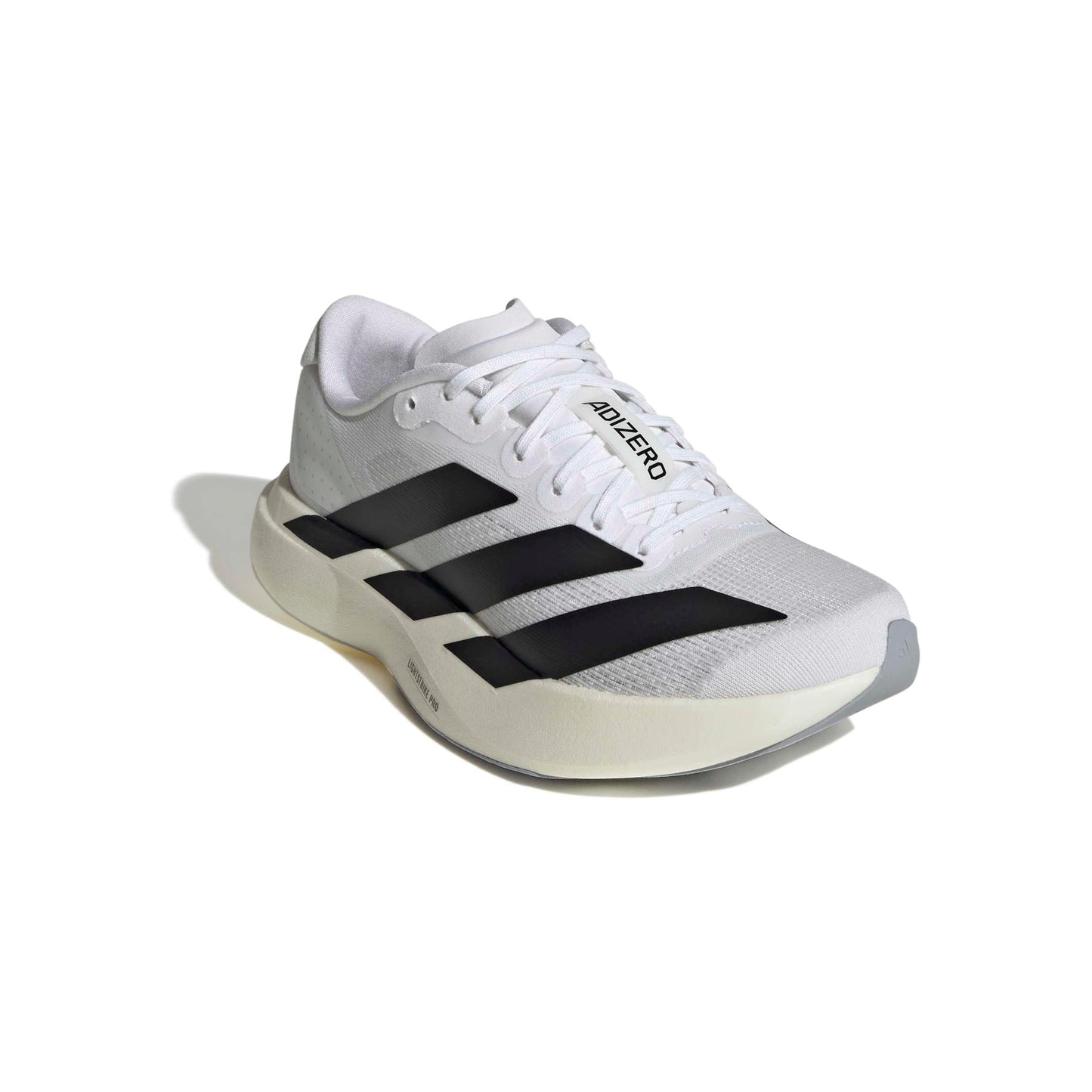 adidas Adizero Evo SL White Black GS lightweight running shoes with black stripes