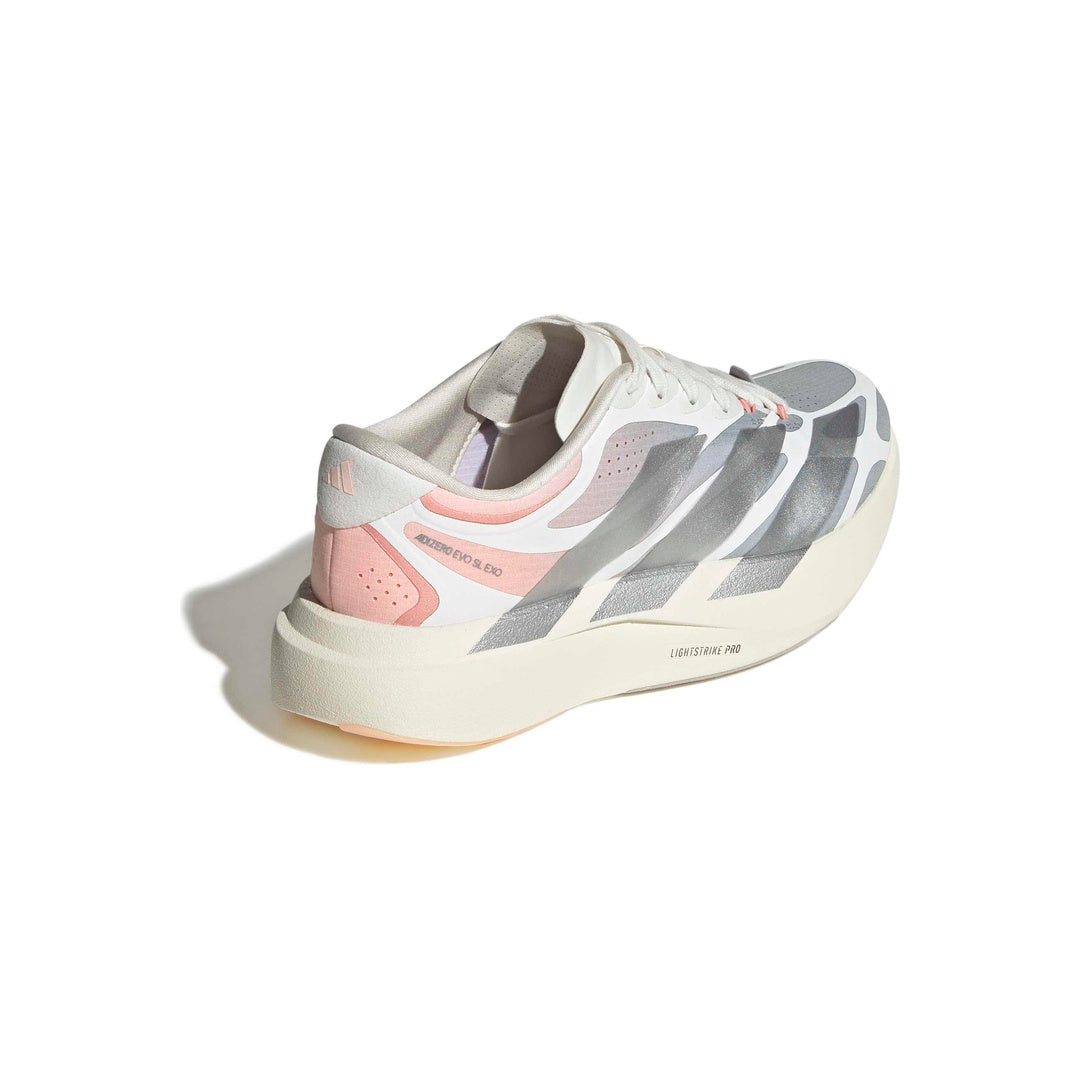 adidas Adizero EVO SL EXO 'Clear Granite Silver Metallic Core White' (WMNS) - Back Lateral Top View