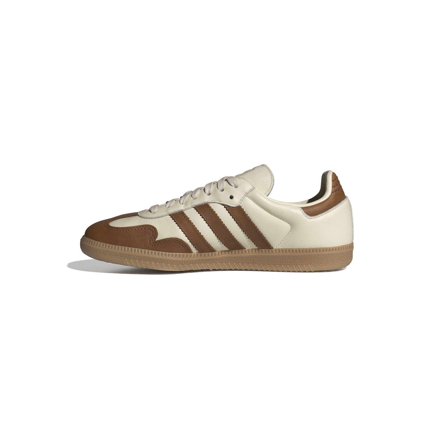 adidas Originals Samba OG Wonder White Gold Metallic womens sneaker leather upper suede toe gum sole