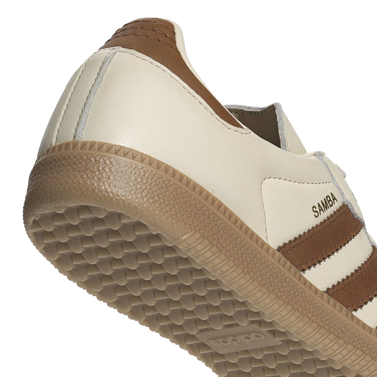 adidas Originals Samba OG Wonder White Gold Metallic womens sneaker leather upper suede toe gum sole