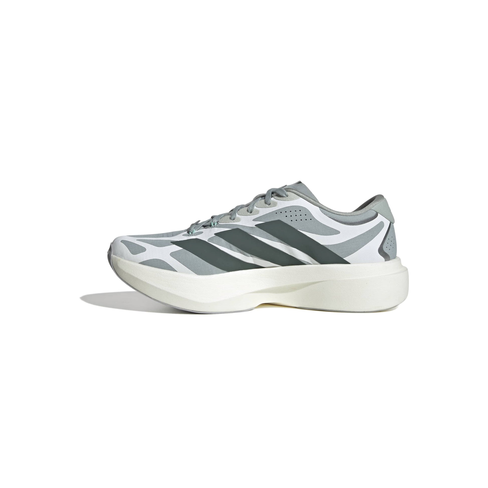 adidas Adizero Evo SL Exo Wonder Sage Silver Ivy White running shoe with LIGHTSTRIKE PRO midsole and breathable mesh upper