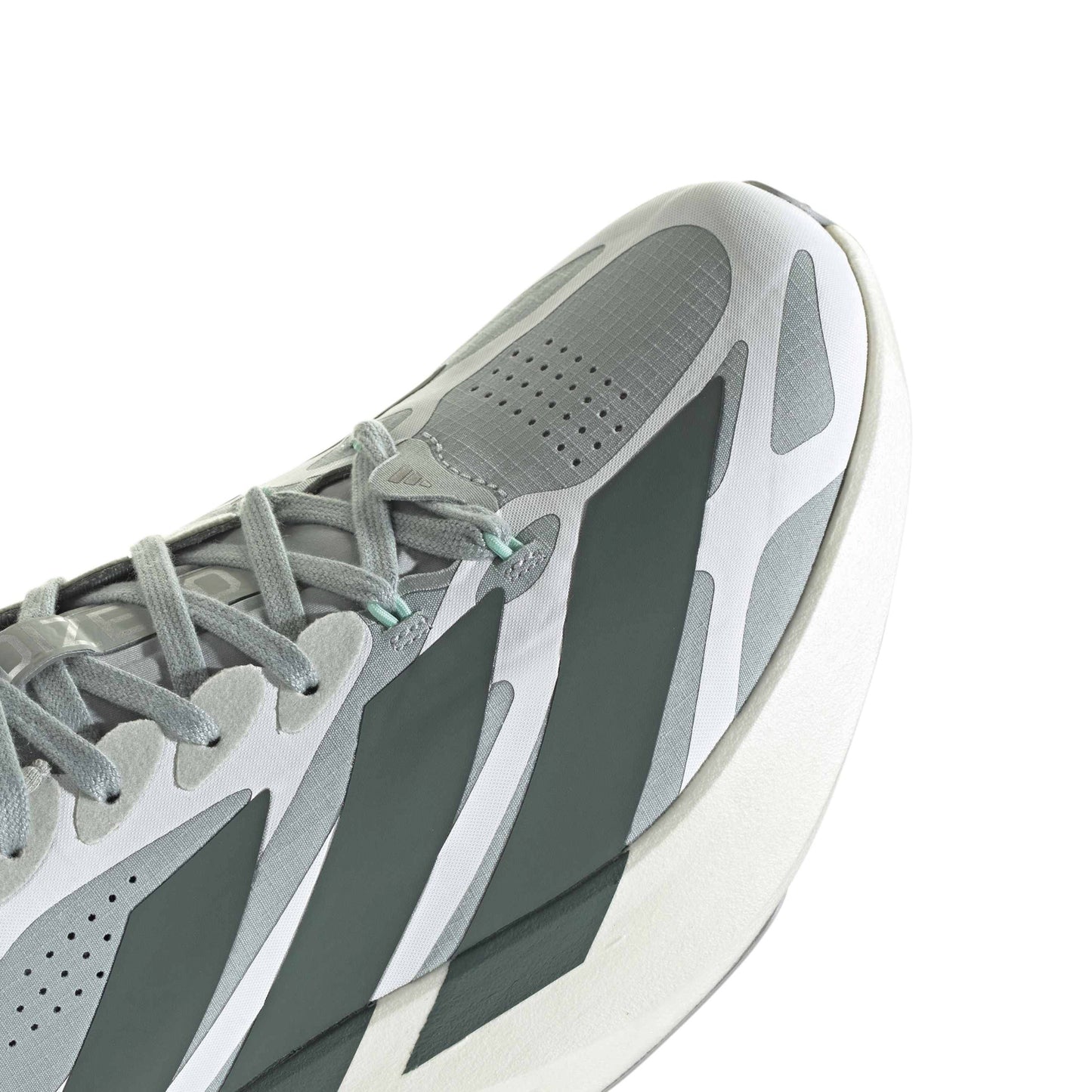 adidas Adizero Evo SL Exo Wonder Sage Silver Ivy White running shoe with LIGHTSTRIKE PRO midsole and breathable mesh upper