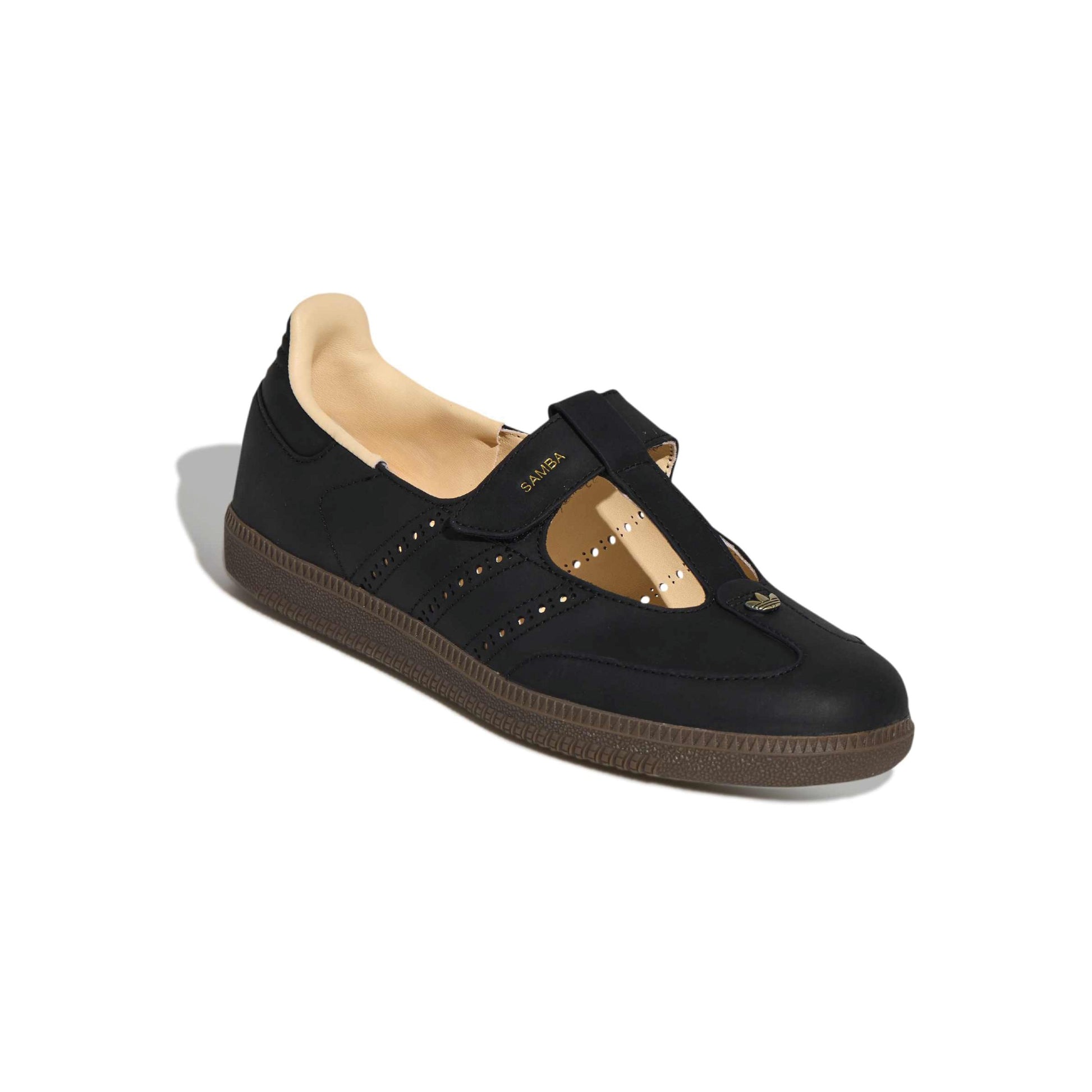 adidas Originals Samba Jane Core Black Crystal Sand womens shoes leather upper gum sole mary jane sneaker classic style