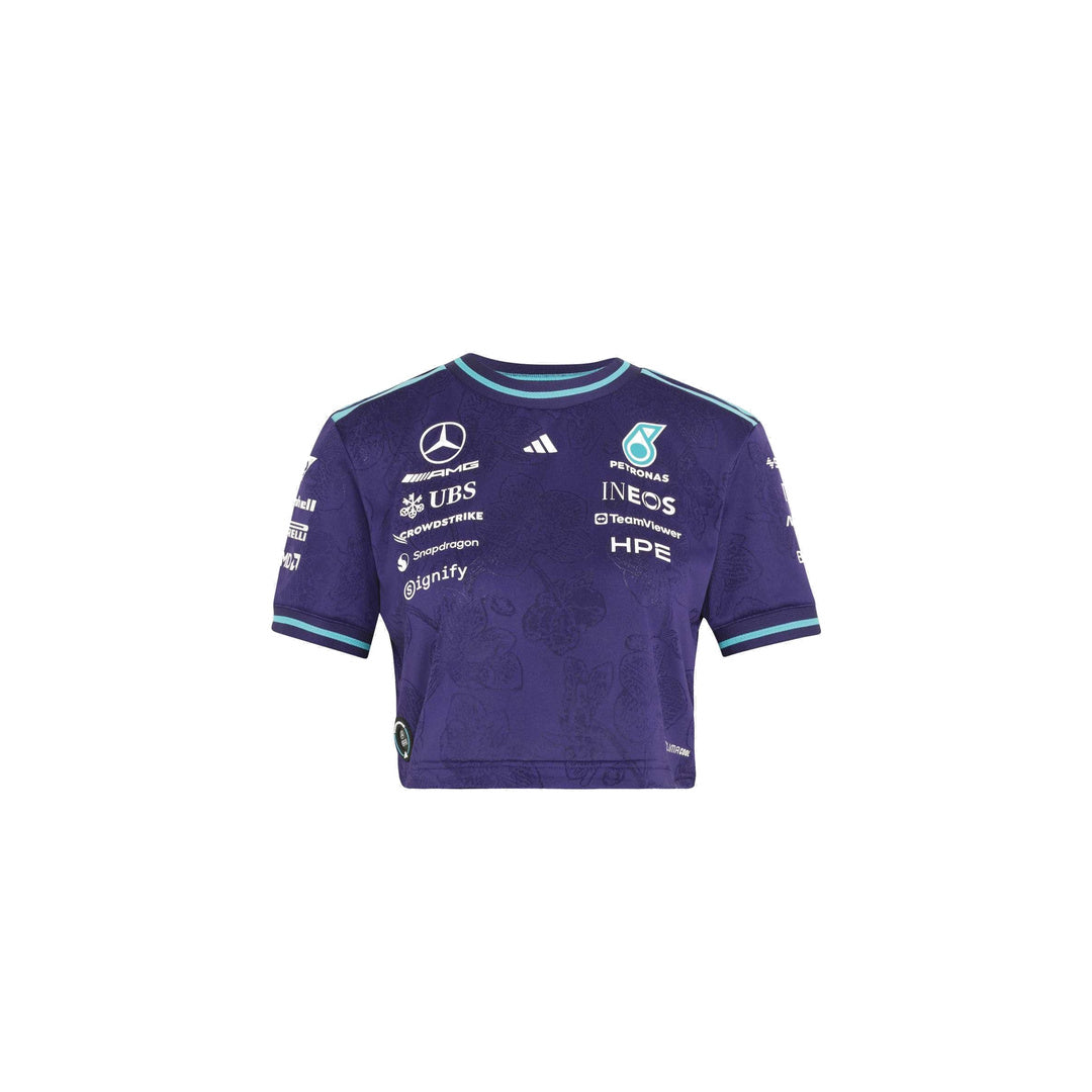 adidas Mercedes - AMG Petronas Formula One Team Vanda Bloom Driver  Jersey Crop Top 'Dark Purple' (WMNS) – product front view