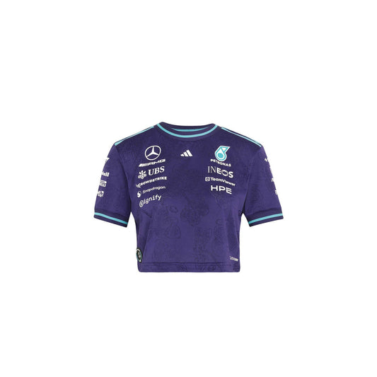 adidas Mercedes - AMG Petronas Formula One Team Vanda Bloom Driver  Jersey Crop Top 'Dark Purple' (WMNS) – product front view