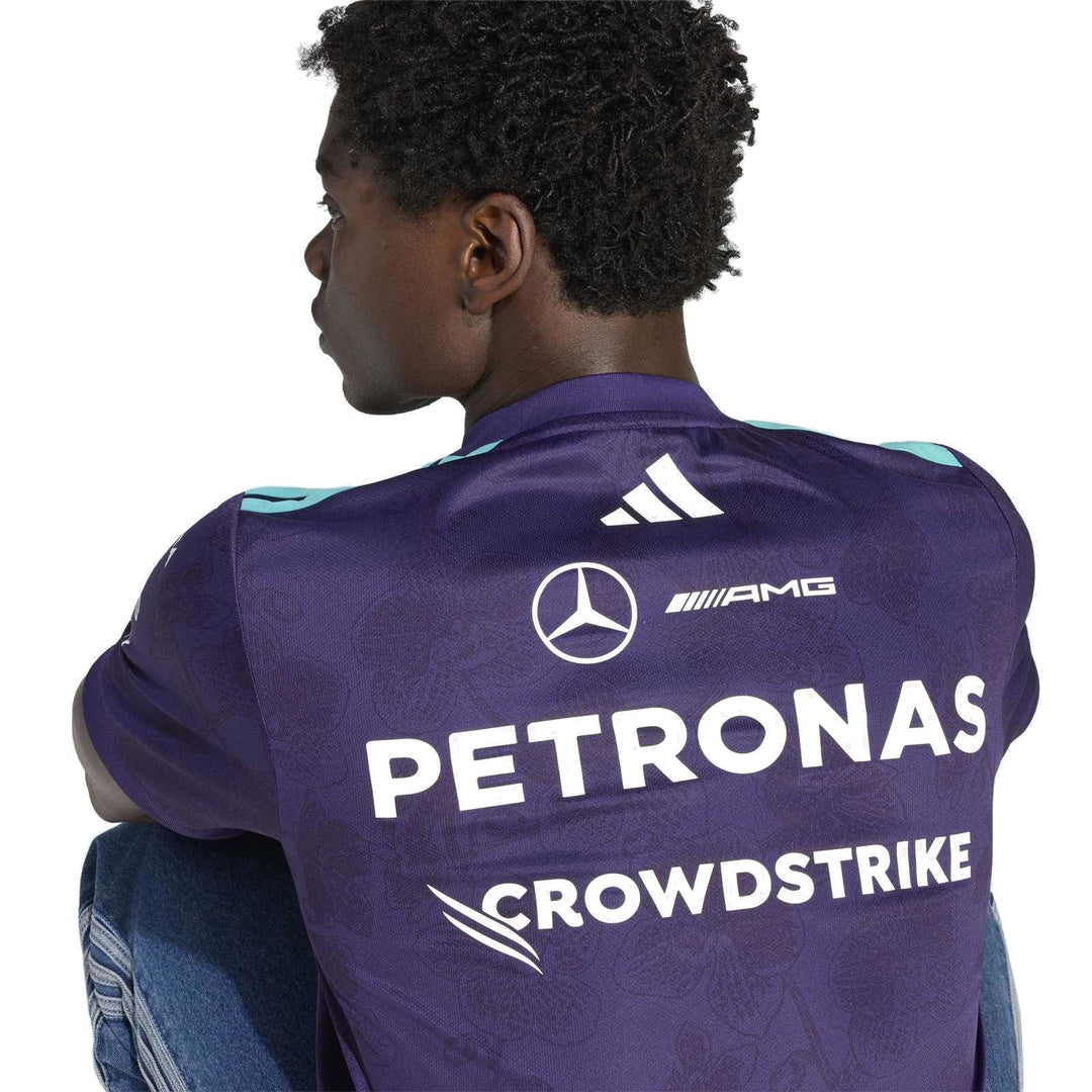 adidas Mercedes - AMG Petronas Formula One Team Vanda Bloom Driver  Jersey M 'Dark Purple' – close-up detail