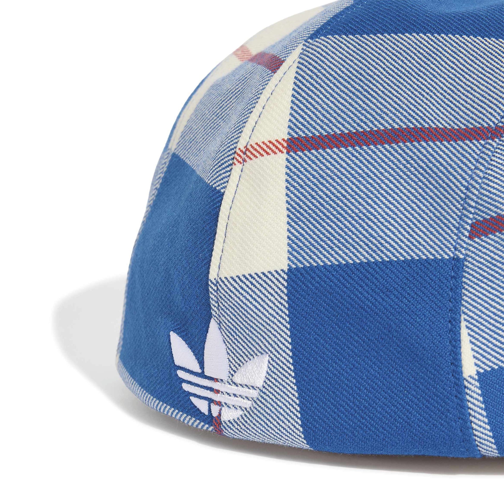 adidas Mercedes-AMG Petronas Formula One Team Blue Wonder Arrow Flat Cap Blue White plaid cap with Mercedes logo and classic flat cap design