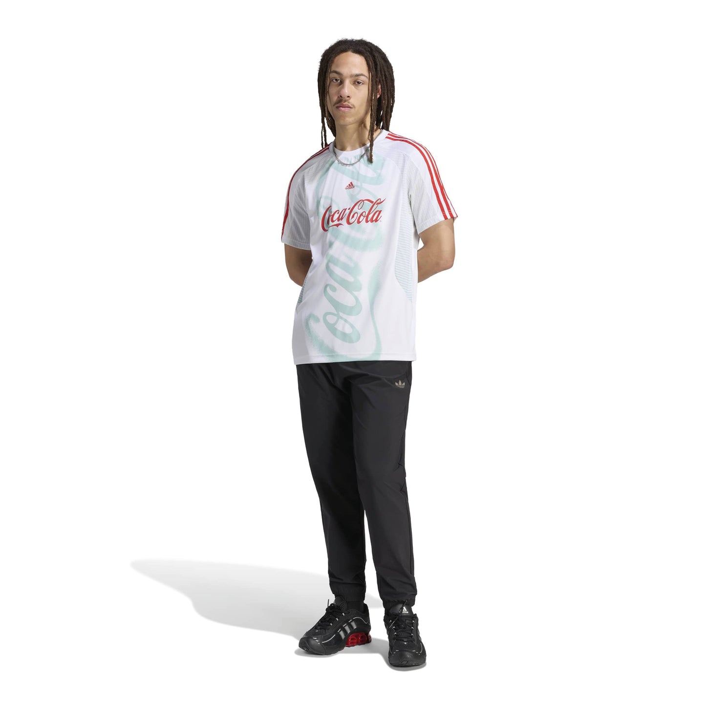 adidas Originals x Coca-Cola TeamGeist 26 Jersey White Red football jersey with Coca-Cola graphics number 86 print and adidas 3-Stripes