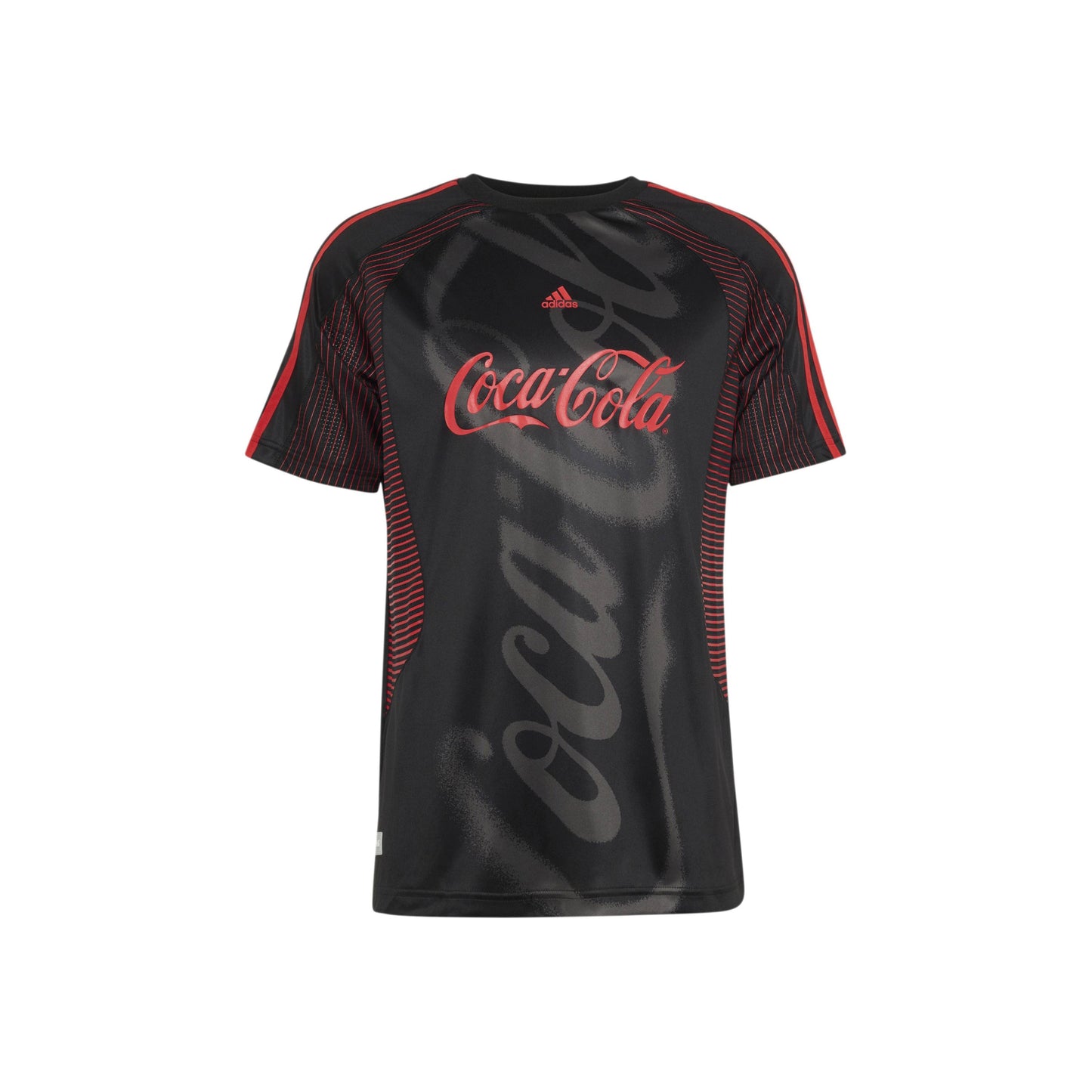 adidas Originals x Coca-Cola TeamGeist 26 Jersey Black football jersey with Coca-Cola graphics adidas 3-Stripes and retro sportswear design