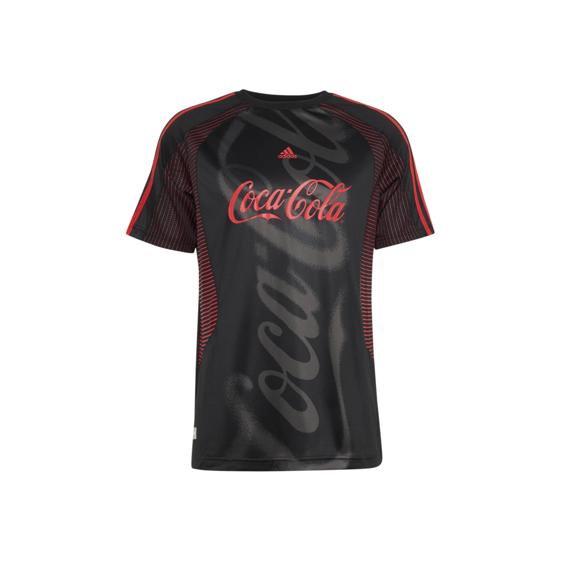 adidas Originals x Coca-Cola TeamGeist 26 Jersey Black football jersey with Coca-Cola graphics adidas 3-Stripes and retro sportswear design