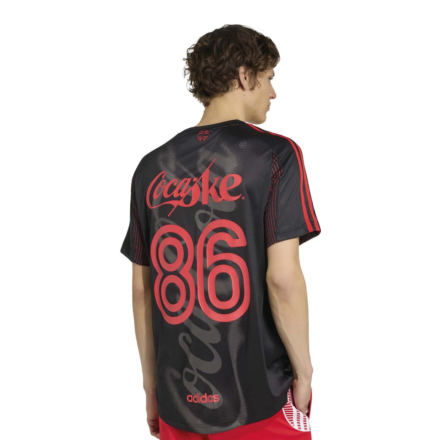 adidas Originals x Coca-Cola TeamGeist 26 Jersey Black football jersey with Coca-Cola graphics adidas 3-Stripes and retro sportswear design