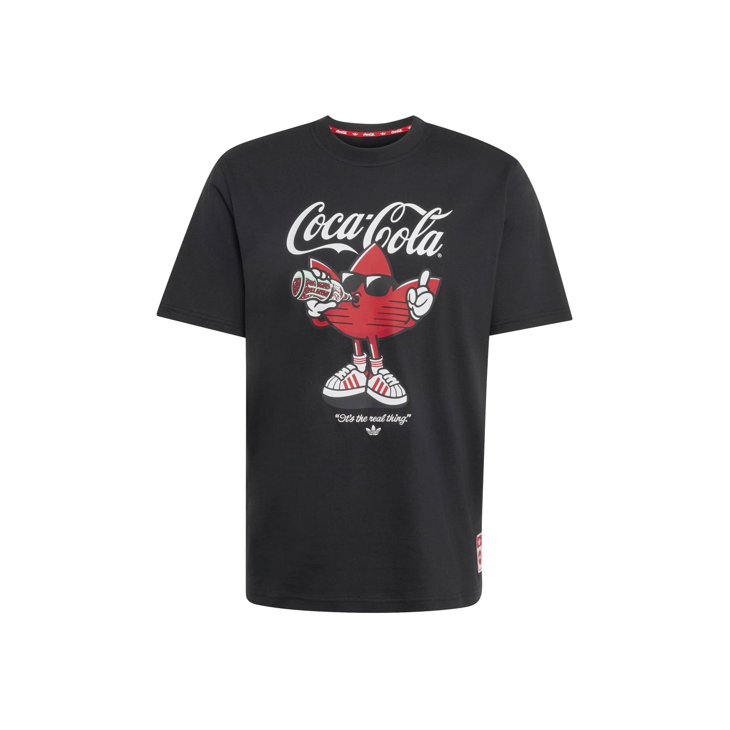 adidas Originals x Coca-Cola Classic Sport Graphic Treffie T-Shirt Black graphic tee with Coca-Cola character artwork and adidas branding