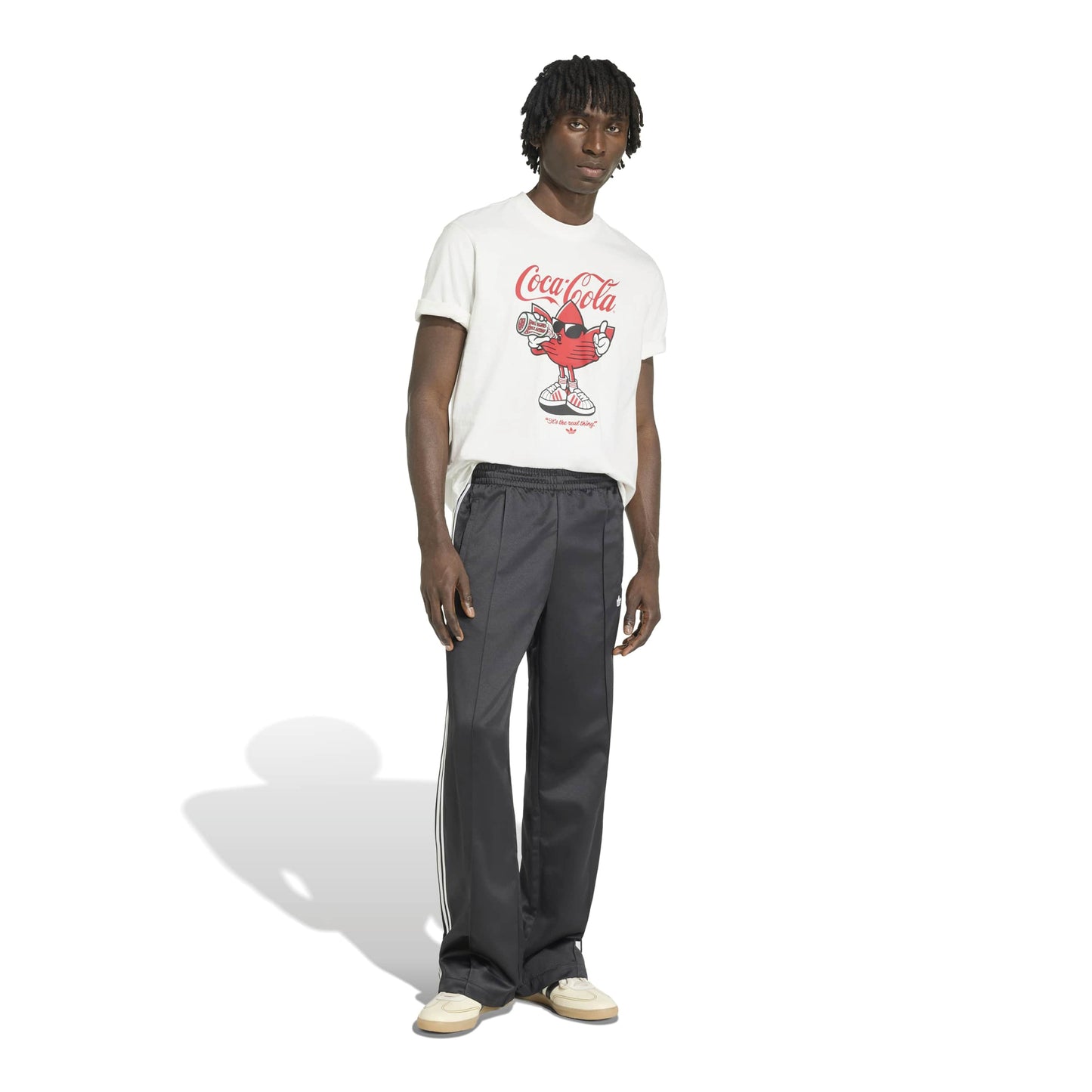 adidas Originals x Coca-Cola Classic Sport Graphic Treffie T-Shirt White graphic tee with Coca-Cola character artwork and adidas branding