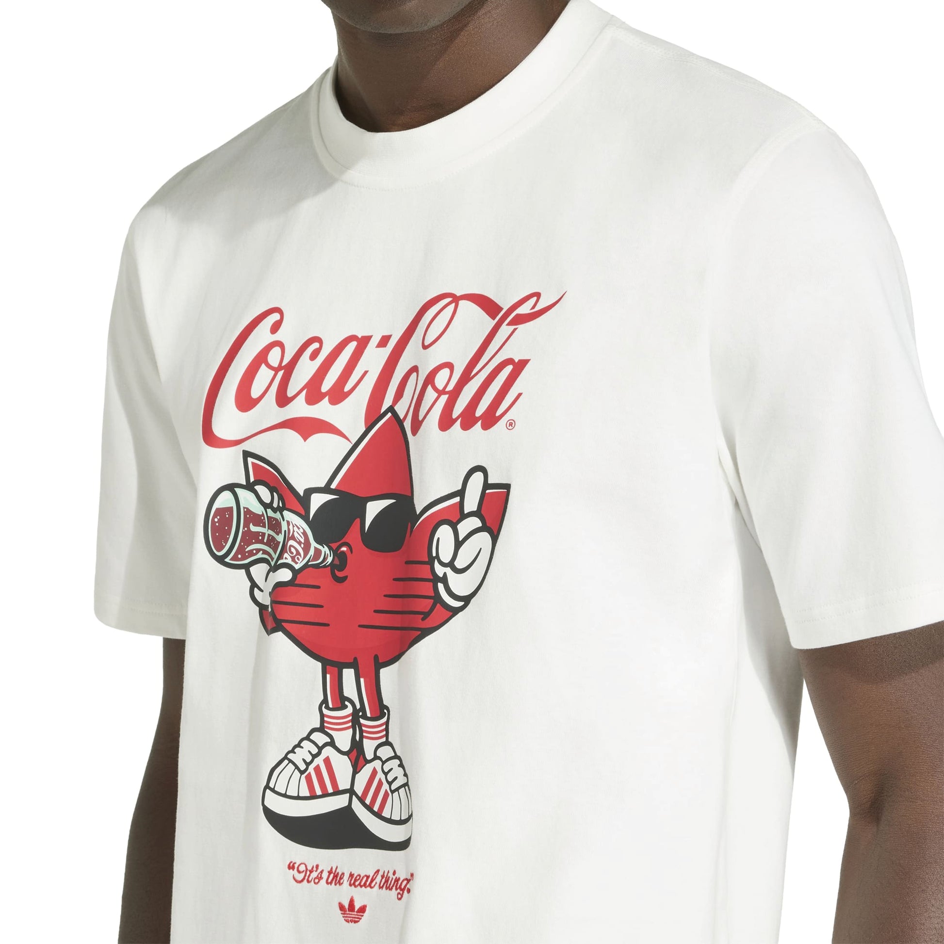adidas Originals x Coca-Cola Classic Sport Graphic Treffie T-Shirt White graphic tee with Coca-Cola character artwork and adidas branding