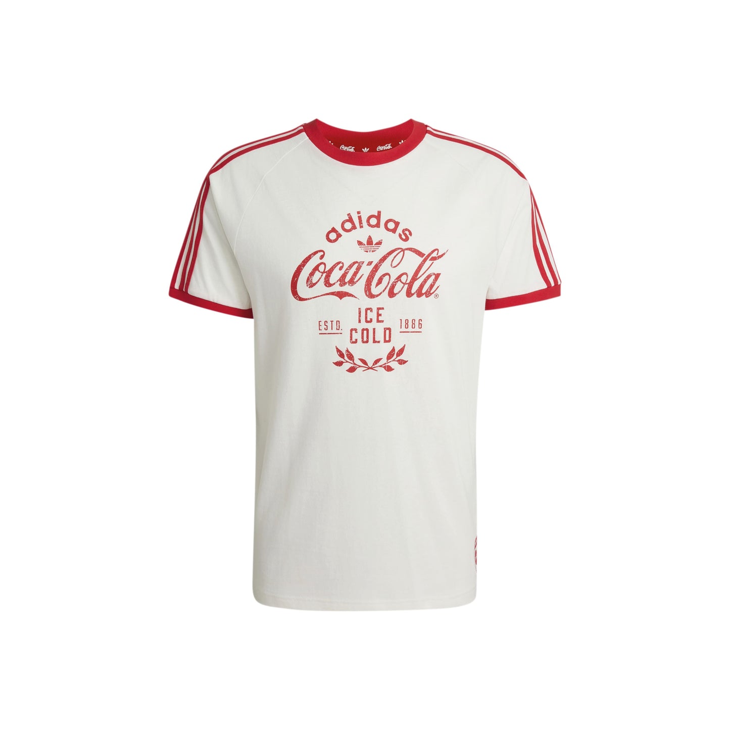 adidas x Coca-Cola Classic Sport Cali T-Shirt White Red graphic tee with Coca-Cola branding adidas 3-Stripes and retro sportswear design
