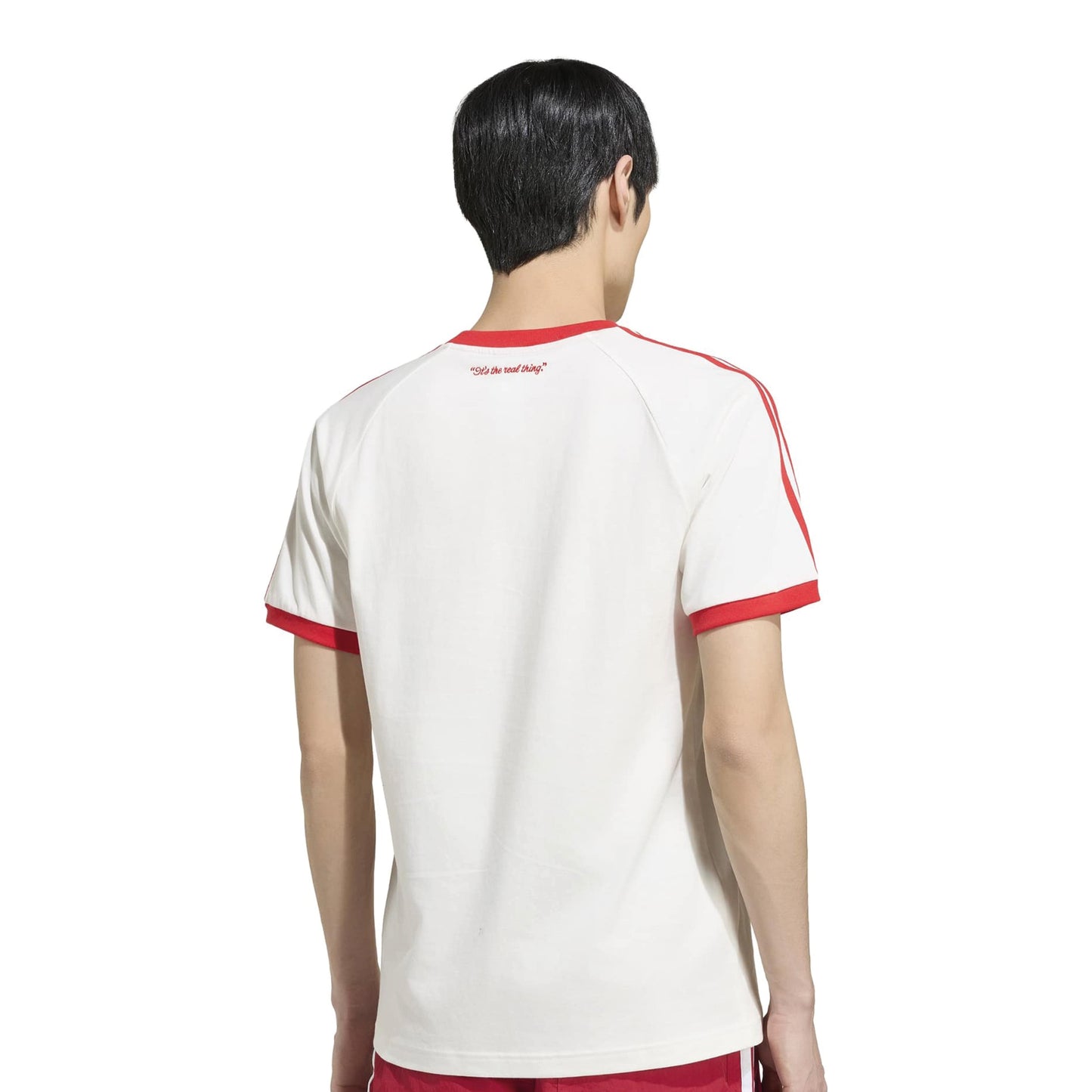 adidas x Coca-Cola Classic Sport Cali T-Shirt White Red graphic tee with Coca-Cola branding adidas 3-Stripes and retro sportswear design