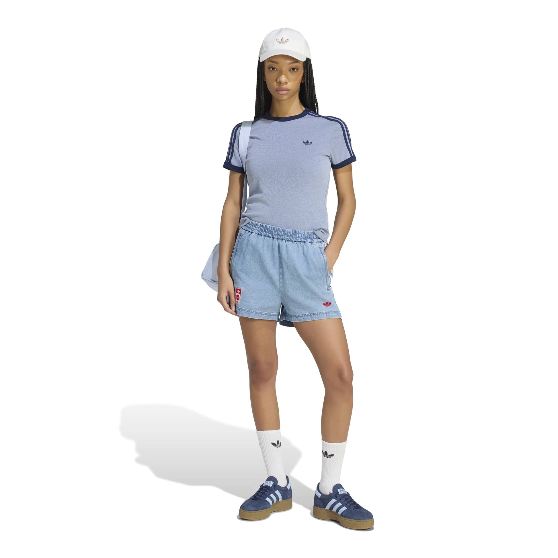 adidas Originals x Coca-Cola Denim Shorts Indigo Blue relaxed fit denim shorts with adidas 3-Stripes and Coca-Cola logo details