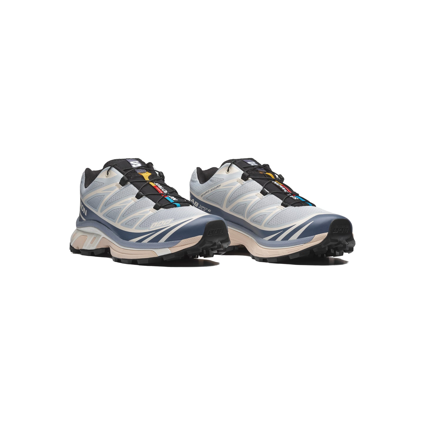 Salomon XT-6 Pearl Blue Grisaille technical sneaker with breathable mesh upper and layered overlays