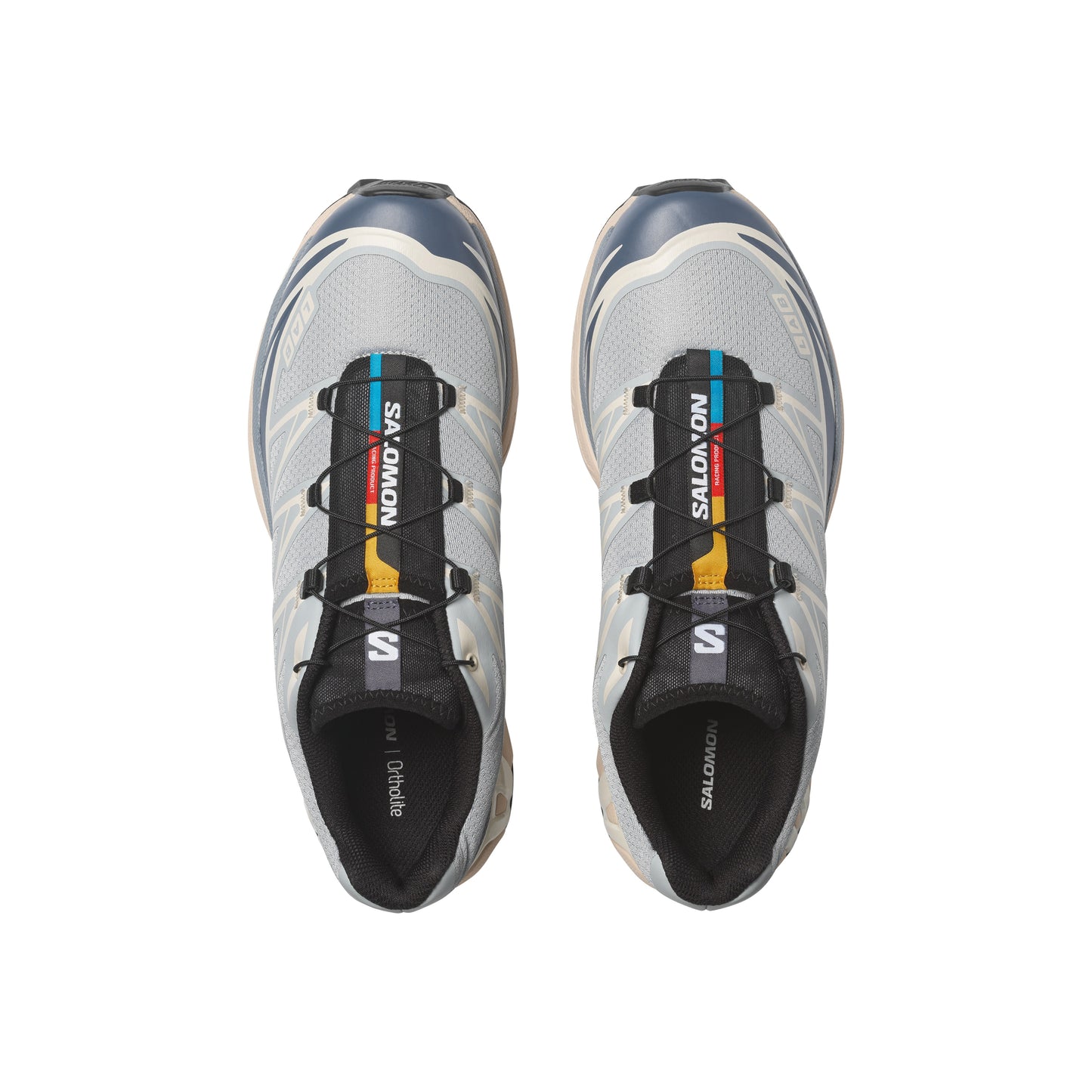 Salomon XT-6 Pearl Blue Grisaille technical sneaker with breathable mesh upper and layered overlays