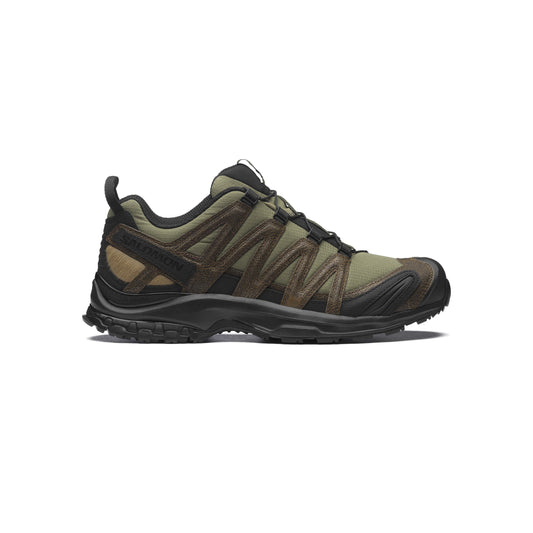 Salomon XA PRO 3D Distressed Leather Dark Earth trail shoes with 3D Advanced Chassis and Contagrip outsole