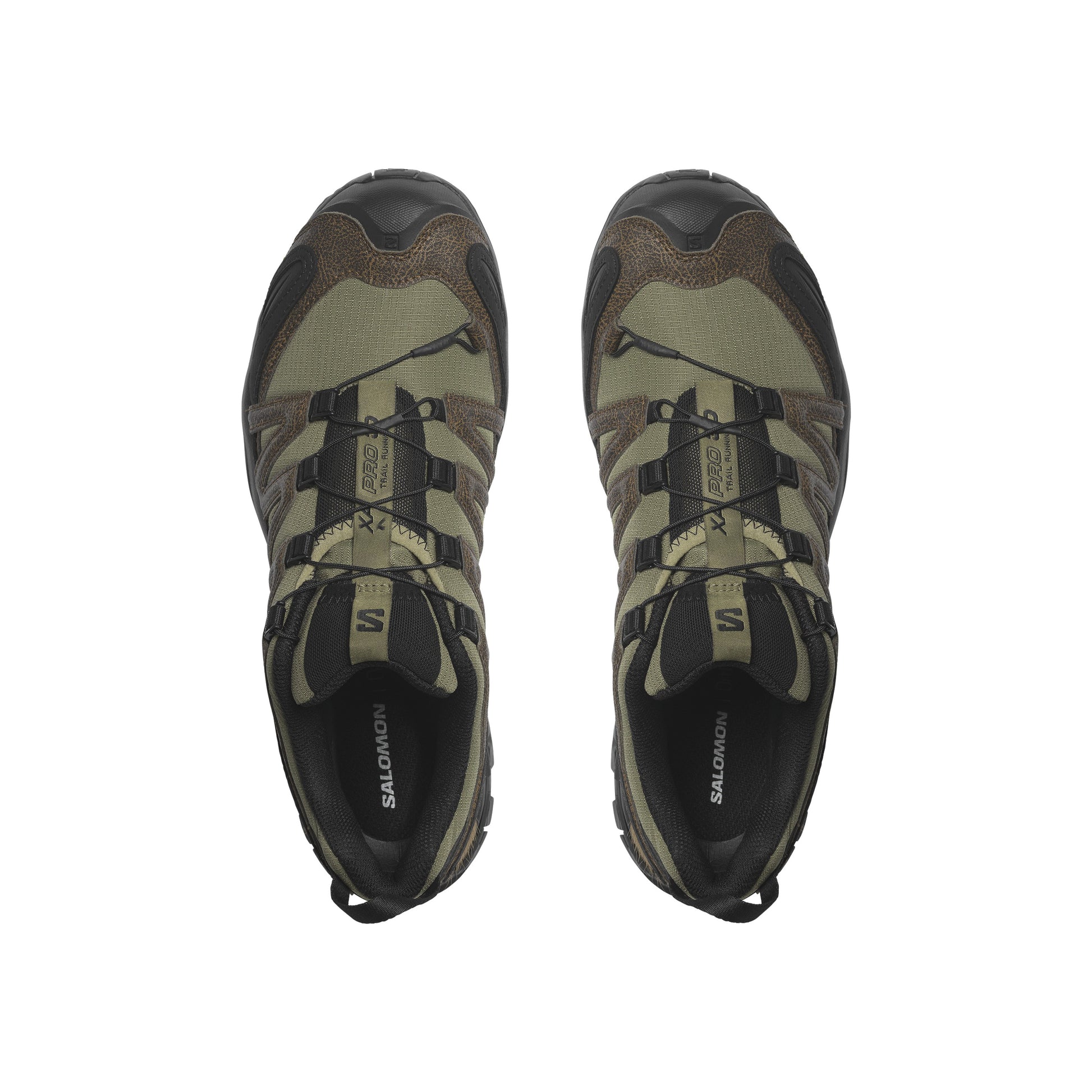 Salomon XA PRO 3D Distressed Leather Dark Earth trail shoes with 3D Advanced Chassis and Contagrip outsole