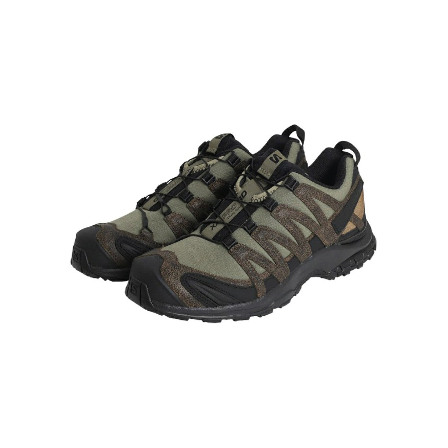 Salomon XA PRO 3D Distressed Leather Dark Earth trail shoes with 3D Advanced Chassis and Contagrip outsole