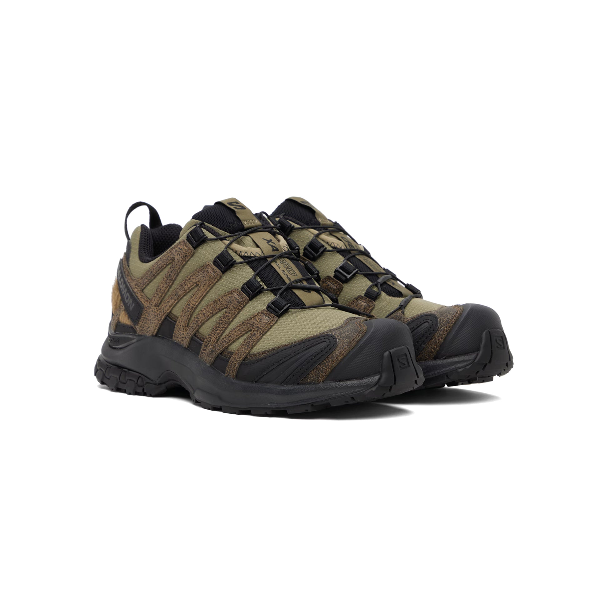 Salomon XA PRO 3D Distressed Leather Dark Earth trail shoes with 3D Advanced Chassis and Contagrip outsole