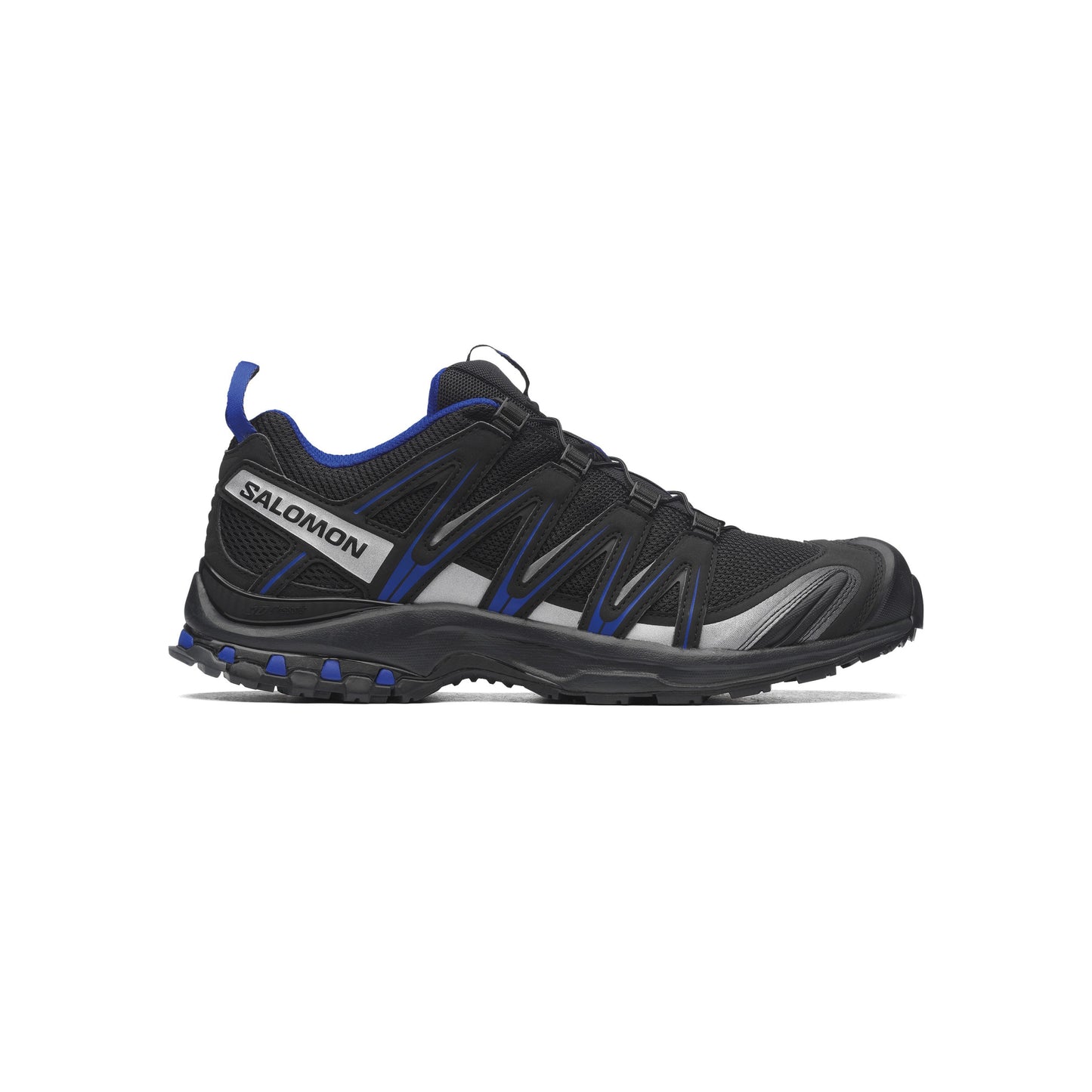 Salomon XA PRO 3D Black Nautical Blue Silver trail running shoes with 3D Chassis stability system