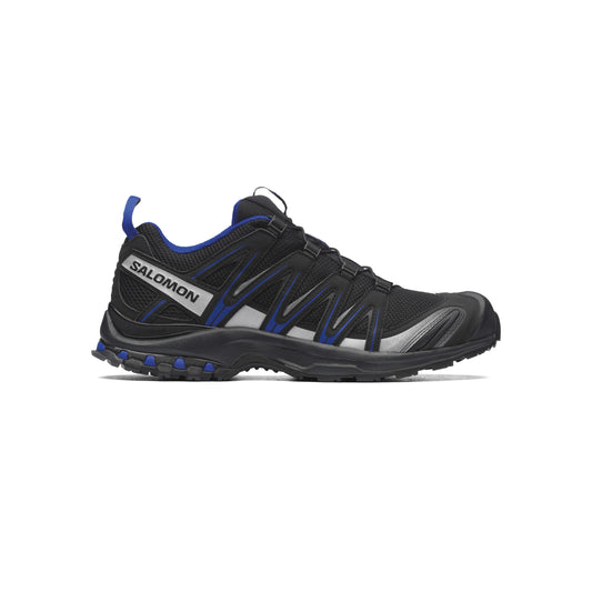 Salomon XA PRO 3D Black Nautical Blue Silver trail running shoes with 3D Chassis stability system