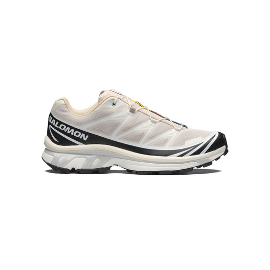 Salomon XT-6 Rainy Day Black White trail running shoe with Quicklace system breathable mesh upper and Contagrip outsole