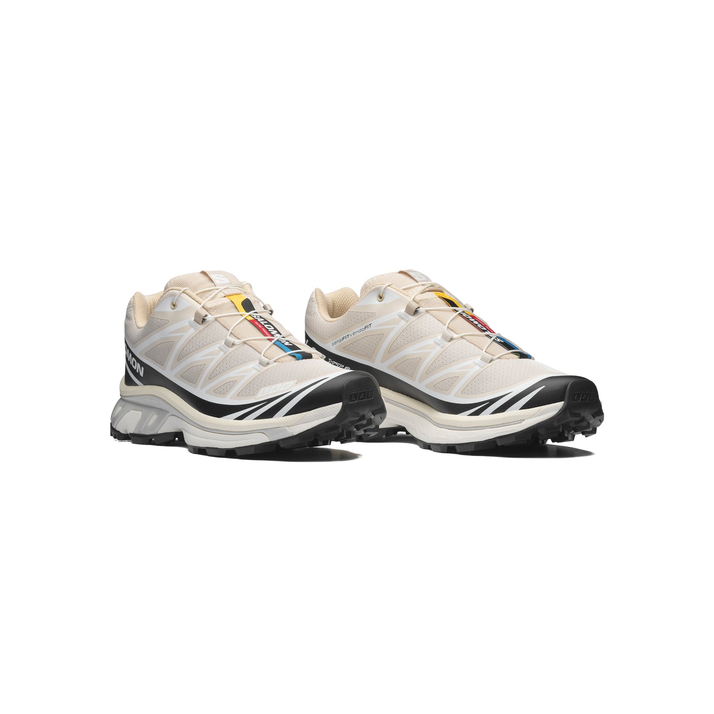 Salomon XT-6 Rainy Day Black White trail running shoe with Quicklace system breathable mesh upper and Contagrip outsole