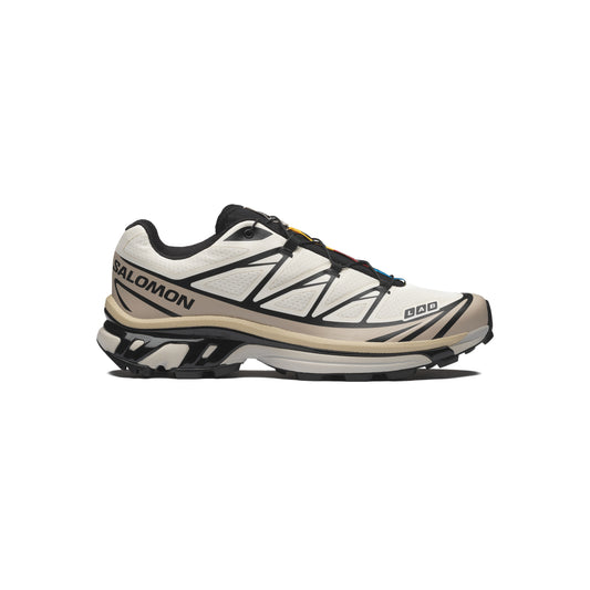 Salomon XT-6 Vanilla Ice Black technical sneaker with breathable mesh upper and layered overlays
